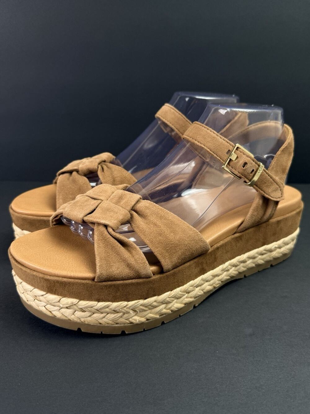 UGG Neusch Women’s 10 Chestnut Suede Platform Espadrille Sandals New